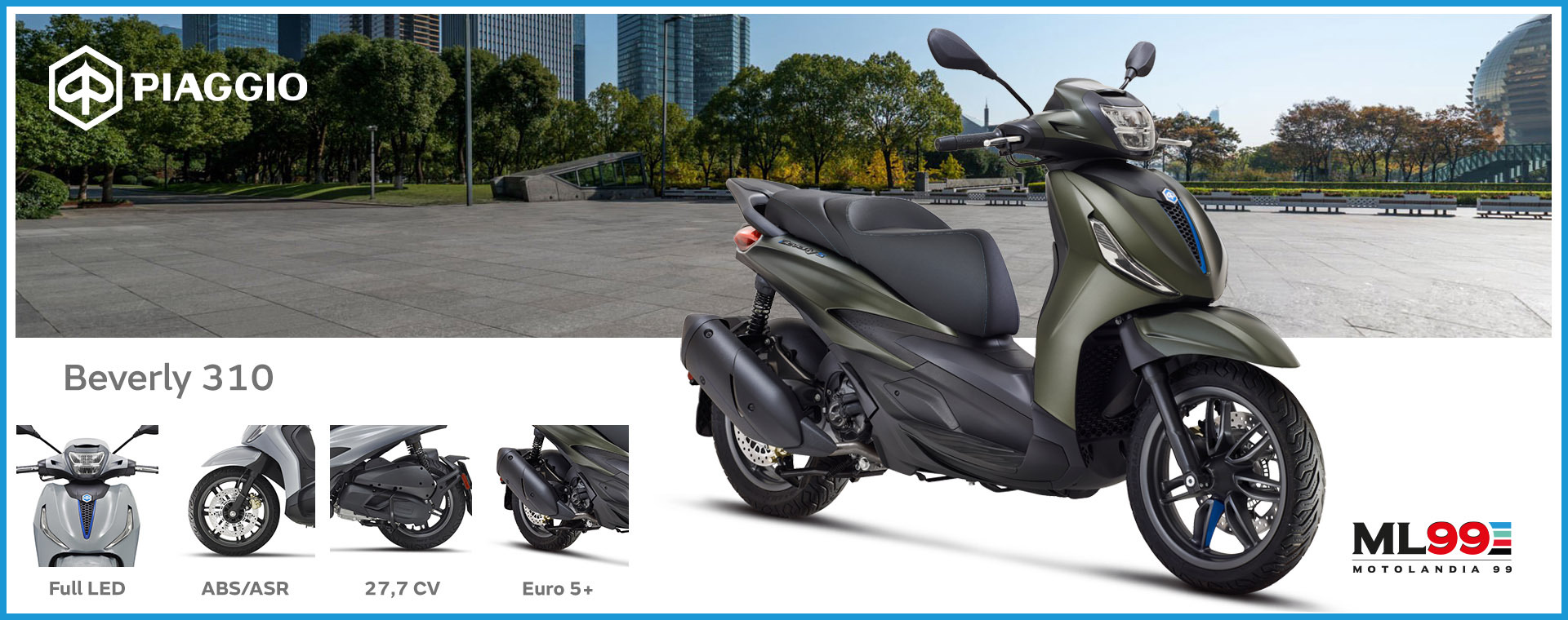 ML99 Promozione nuovo Piaggio Beverly 300 | Dettagli e vista laterale