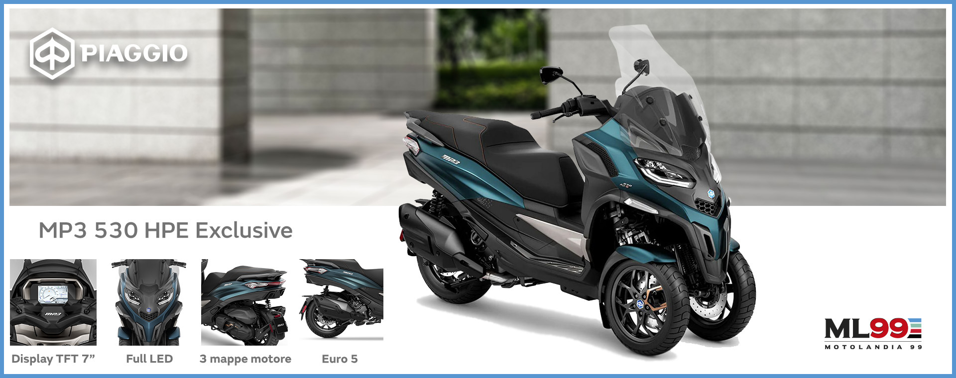 ML99 Piaggio MP3 530 HPE Exclusive | Dettagli e vista generale