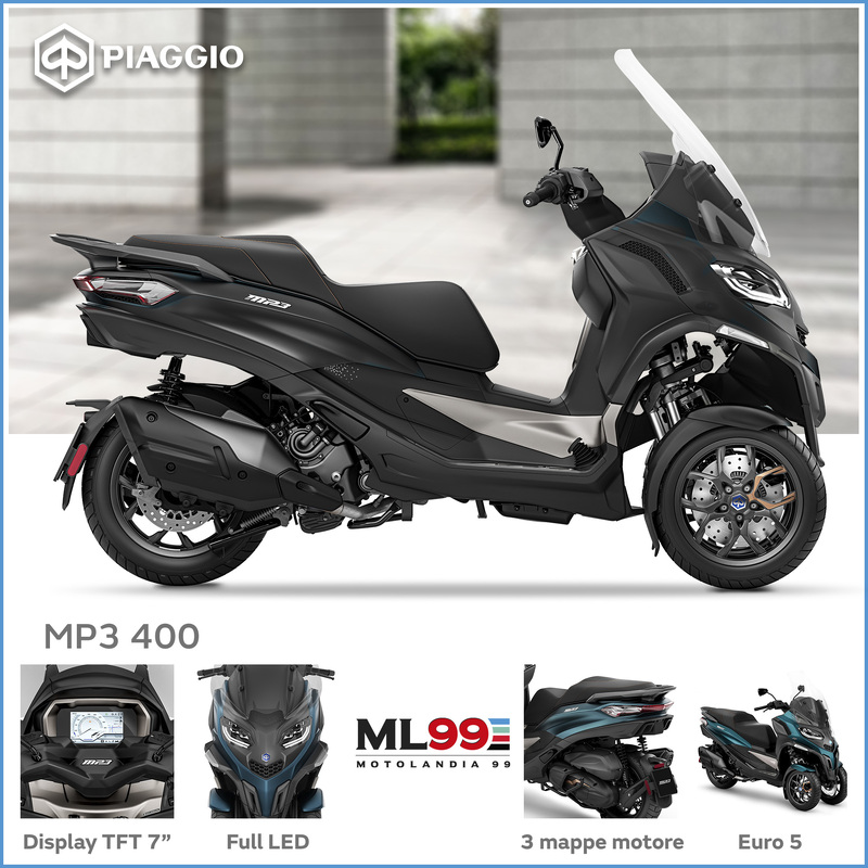 ML99 Nuovo Piaggio MP3 400 ABS | Dettagli e vista laterale